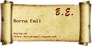 Borna Emil névjegykártya